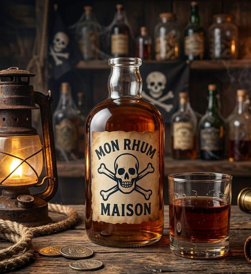 Glass bottle for rum - 700ml - "Lumière" - Image 3