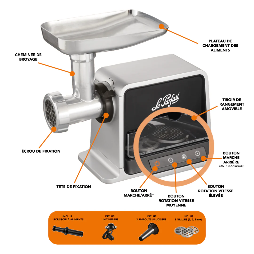 Electric chopper n°10 2000 watts Le Parfait® - Image 4