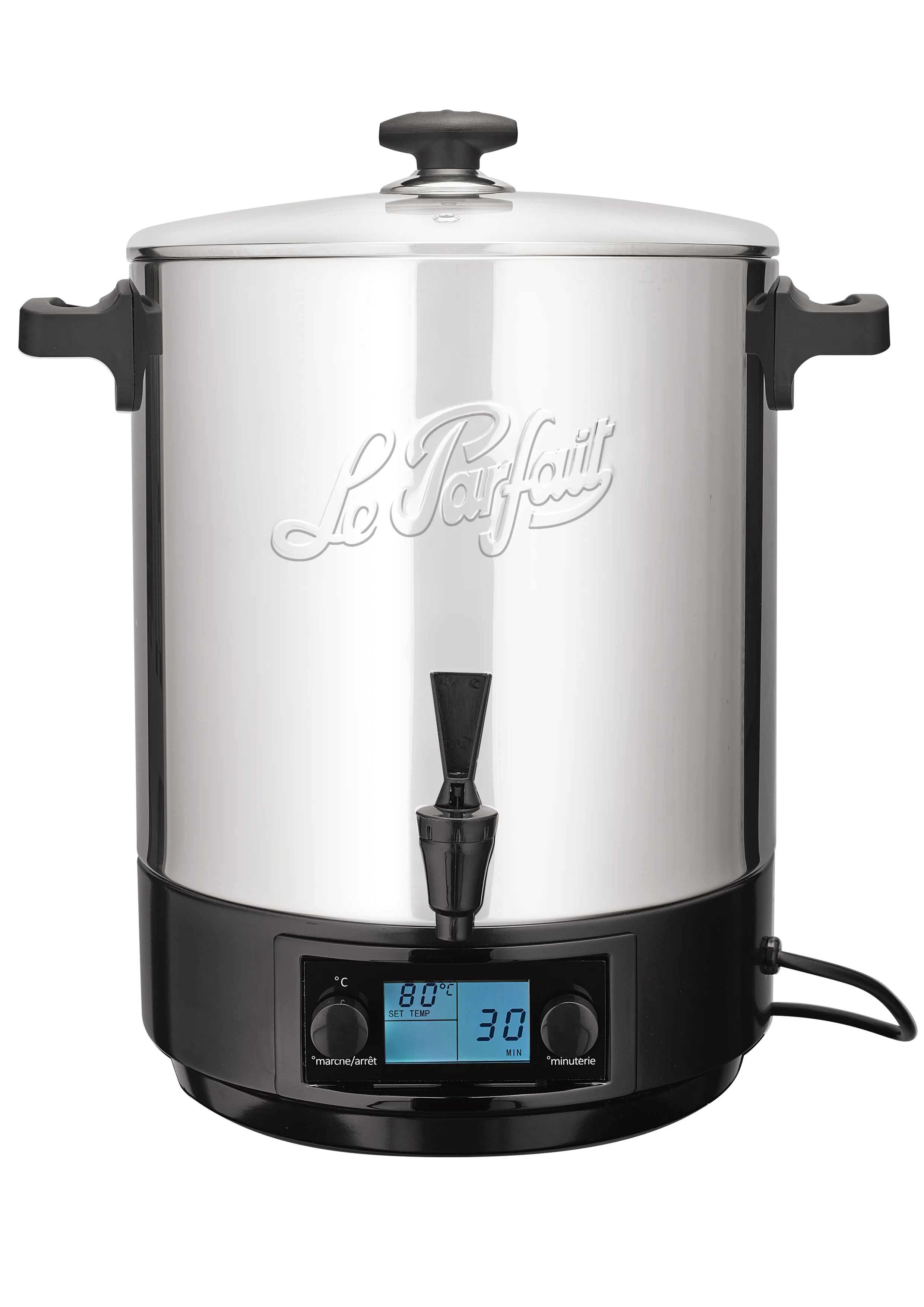 Stainless steel electric sterilizer 23 liters glass cover + 4 jars