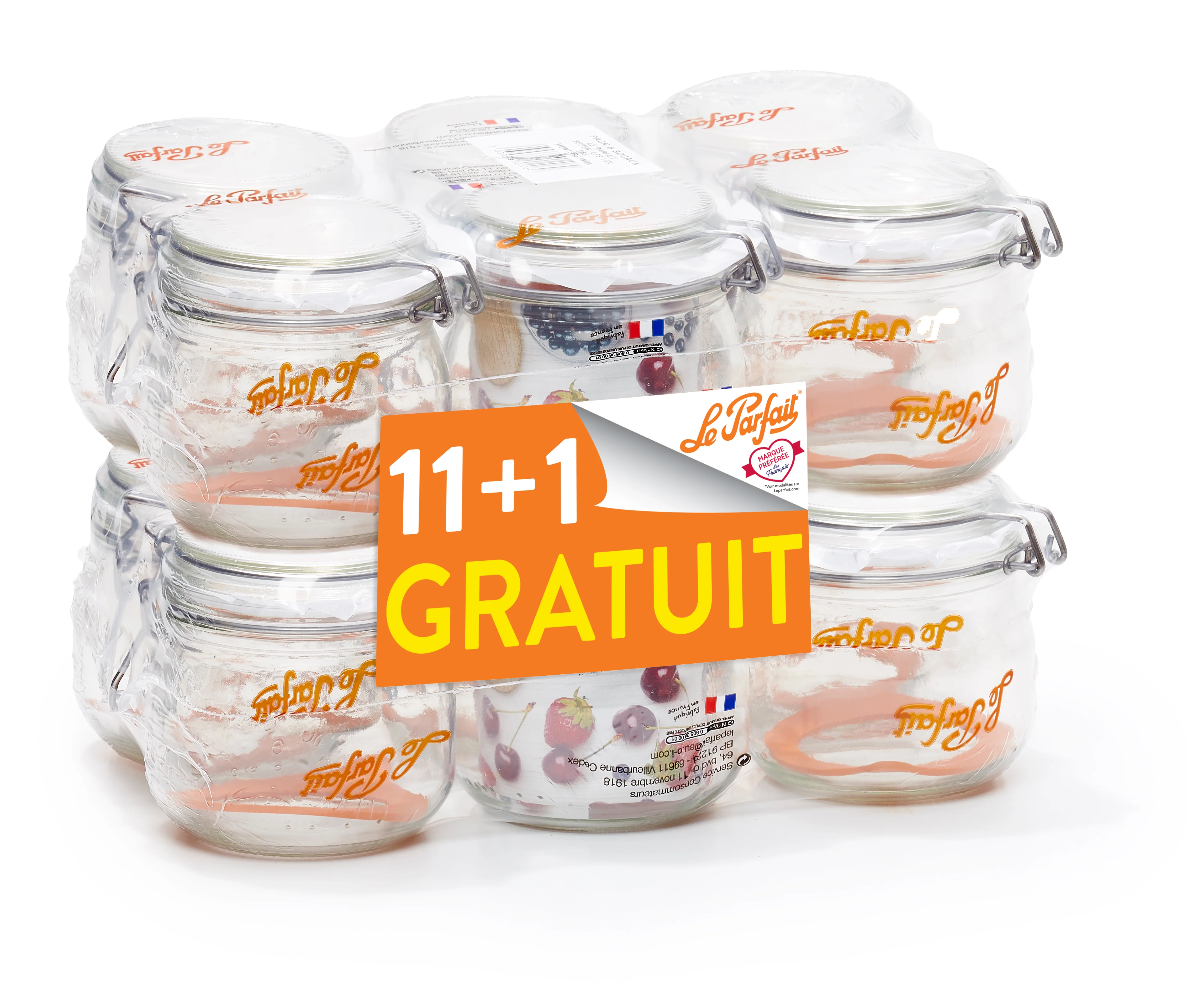 Promo batch 12 jars Le Parfait® Super 0.5L (11 + 1 offered)